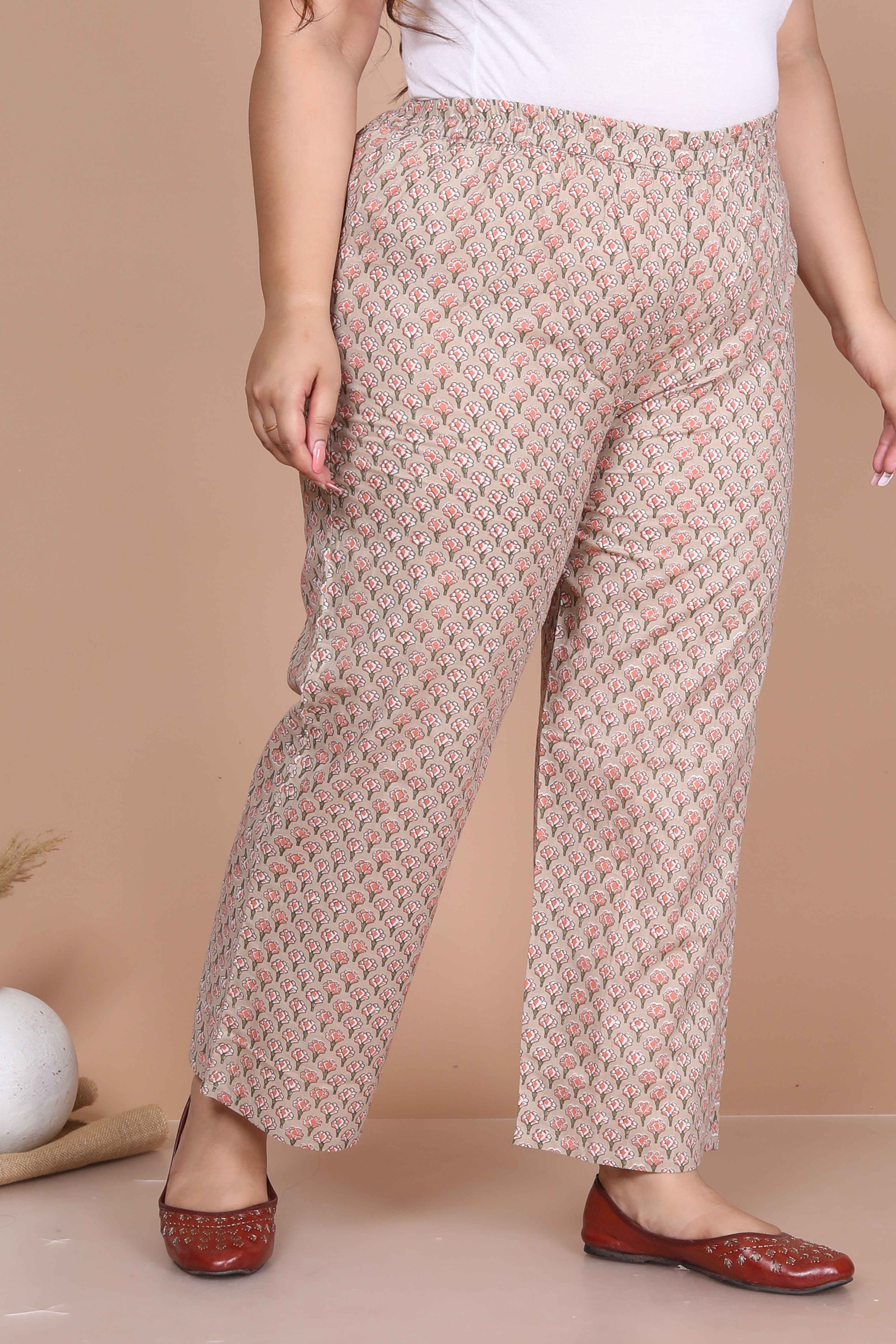 Brown Printed Pure Cotton Straight Kurta with Palazzo and Dupatta Set