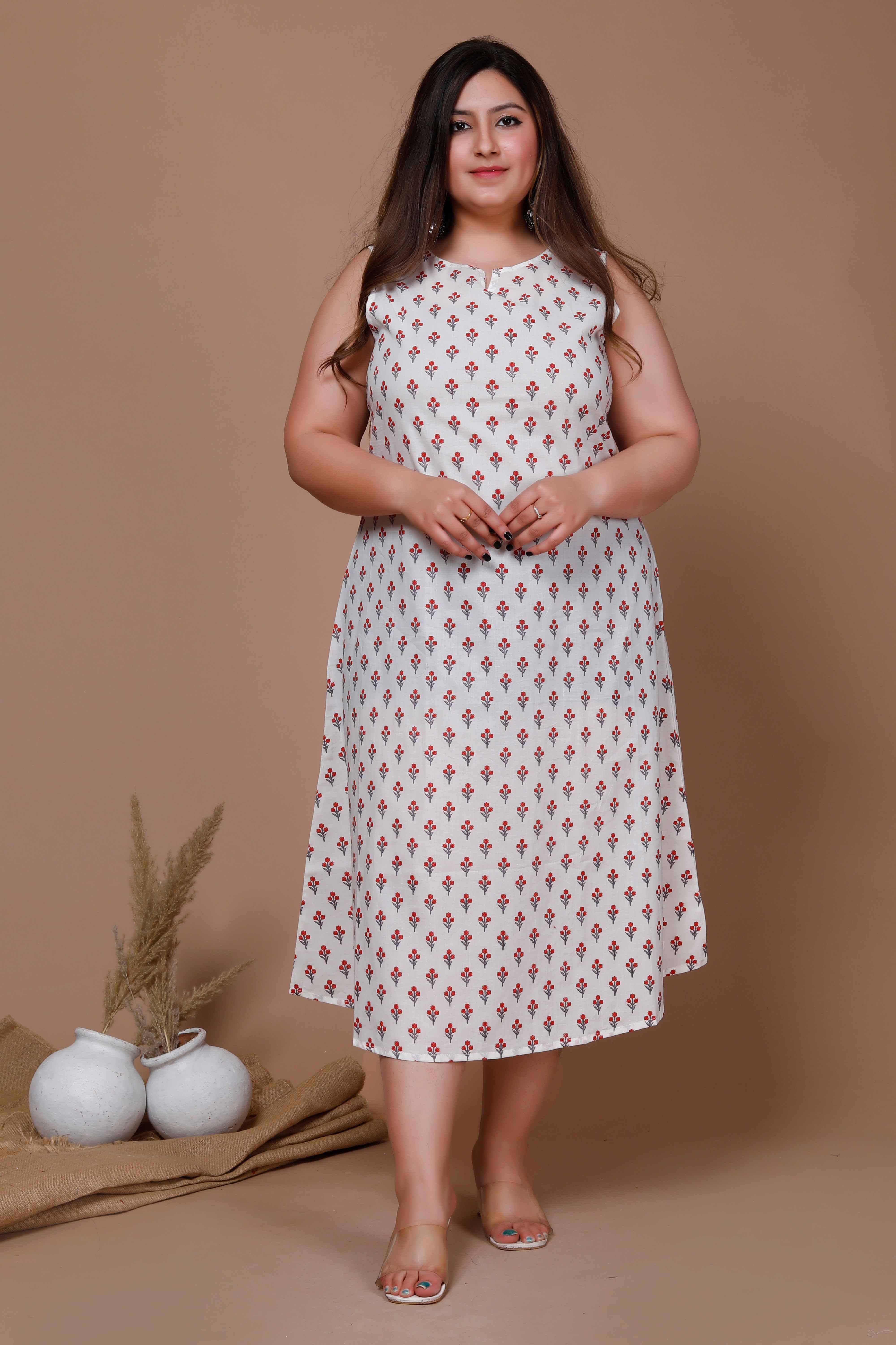 Orange Floral Printed Sleeveless Anarkali Kurta with Printed Jacket