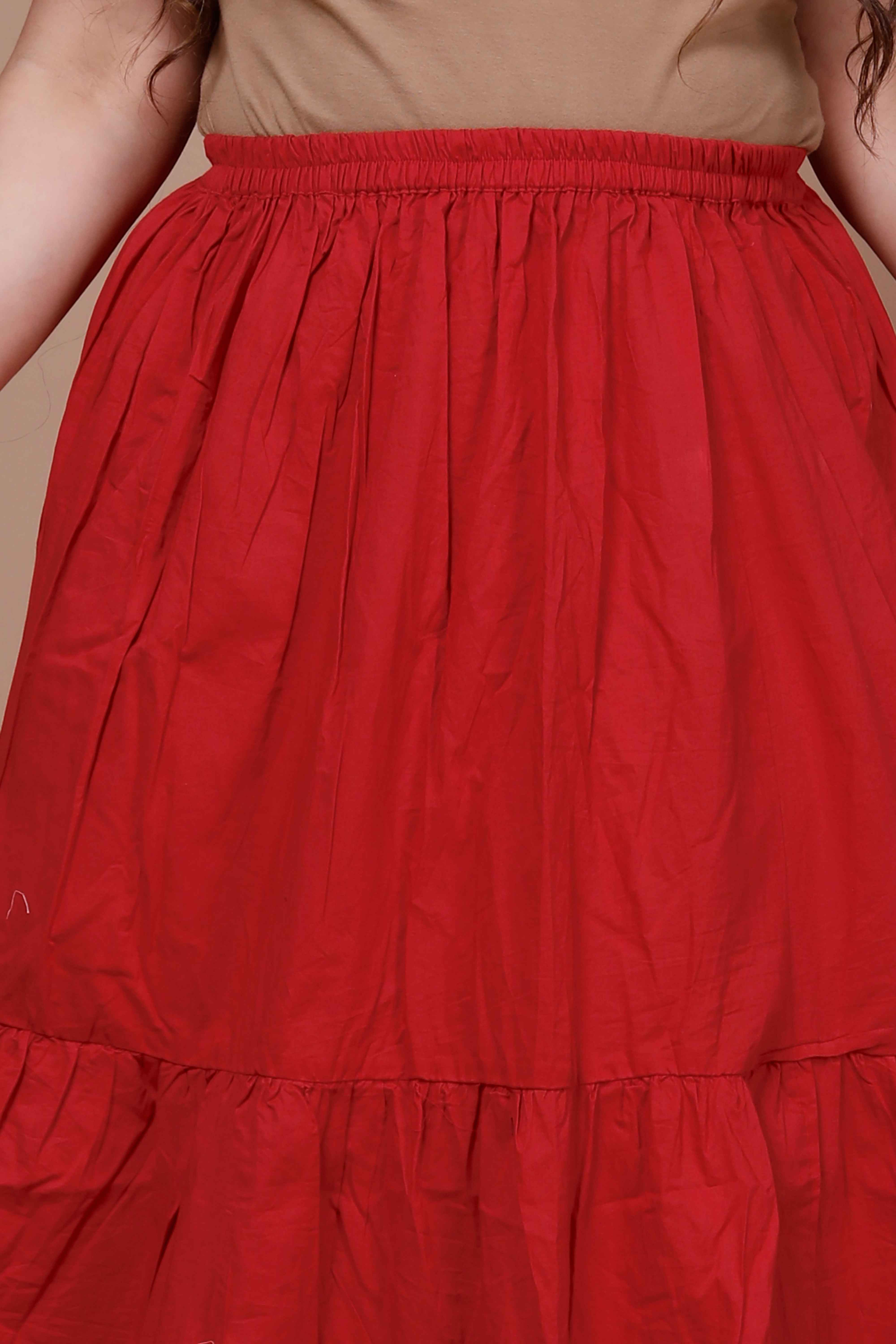 Black Floral Printed Cotton Kurta with Lace Detailing Solid Skirt Set