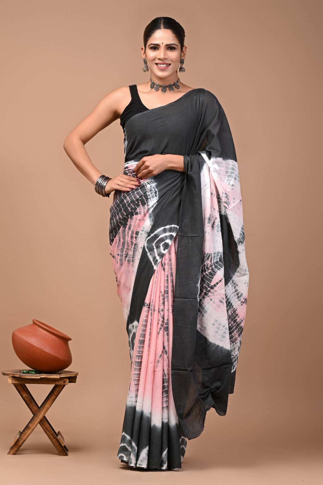 Buy Printed Pure Cotton Mulmul Saree